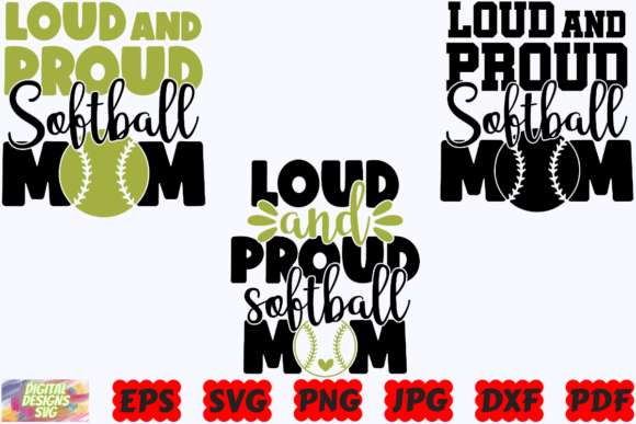 Loud and Proud Softball Mom SVG Sport